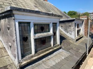 Century Hall dormer windows which will be repaired