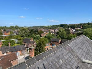 A view from the roof of Ashbourne Methodist Church.