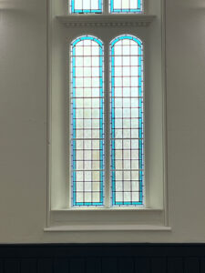 The new Heritage White paint brings out the colours in the stained-glass.
