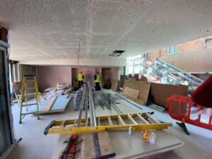 The new Atrium is spacious! The photo shows the view from one end of the ground floor to the other.