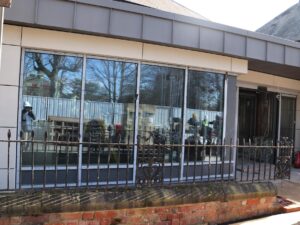 There's been great progress on the stone cladding of the Atrium