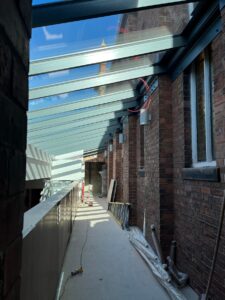 The balcony is light and airy